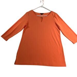 IMAN Tunic Top Woman's Medium Soft Drapey Feel Gold Bar Neck Embellishment